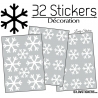 32 Stickers flocons de neige - Autocollant Décoration de Noel