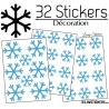 32 Stickers flocons de neige - Autocollant Décoration de Noel