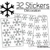 32 Stickers flocons de neige - Autocollant Décoration de Noel