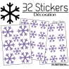 32 Stickers flocons de neige - Autocollant Décoration de Noel