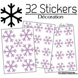 32 Stickers flocons de neige - Autocollant Décoration de Noel