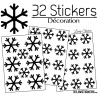 32 Stickers flocons de neige - Autocollant Décoration de Noel