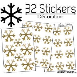 32 Stickers flocons de neige - Autocollant Décoration de Noel