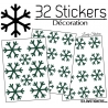 32 Stickers flocons de neige - Autocollant Décoration de Noel