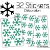 32 Stickers flocons de neige - Autocollant Décoration de Noel