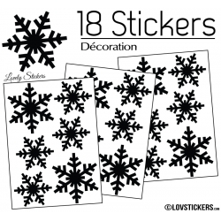 18 Stickers flocons de neige - Autocollant Décoration de Noel