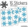 16 Stickers flocons de neige - Autocollant Décoration de Noel