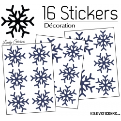 16 Stickers flocons de neige - Autocollant Décoration de Noel