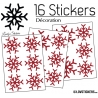 16 Stickers flocons de neige - Autocollant Décoration de Noel