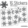 16 Stickers flocons de neige - Autocollant Décoration de Noel