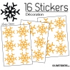 16 Stickers flocons de neige - Autocollant Décoration de Noel