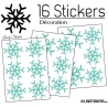 16 Stickers flocons de neige - Autocollant Décoration de Noel