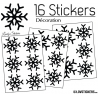 16 Stickers flocons de neige - Autocollant Décoration de Noel