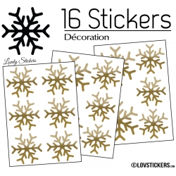 16 Stickers flocons de neige - Autocollant Décoration de Noel