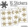 16 Stickers flocons de neige - Autocollant Décoration de Noel