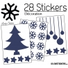 28 Stickers Noel non permanent - Autocollant Décoration Hivers et Noel