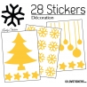 28 Stickers Noel non permanent - Autocollant Décoration Hivers et Noel