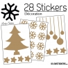 28 Stickers Noel non permanent - Autocollant Décoration Hivers et Noel