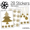 28 Stickers Noel non permanent - Autocollant Décoration Hivers et Noel