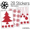 28 Stickers Noel non permanent - Autocollant Décoration Hivers et Noel