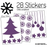 28 Stickers Noel non permanent - Autocollant Décoration Hivers et Noel