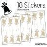 18 Stickers Cloches de Noel - non permanent - Autocollant Décoration Hivers et Noel