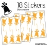 18 Stickers Cloches de Noel - non permanent - Autocollant Décoration Hivers et Noel