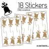 18 Stickers Cloches de Noel - non permanent - Autocollant Décoration Hivers et Noel