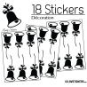 18 Stickers Cloches de Noel - non permanent - Autocollant Décoration Hivers et Noel