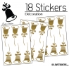 18 Stickers Cloches de Noel - non permanent - Autocollant Décoration Hivers et Noel