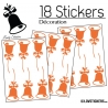 18 Stickers Cloches de Noel - non permanent - Autocollant Décoration Hivers et Noel