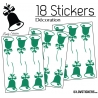 18 Stickers Cloches de Noel - non permanent - Autocollant Décoration Hivers et Noel