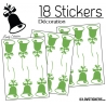 18 Stickers Cloches de Noel - non permanent - Autocollant Décoration Hivers et Noel