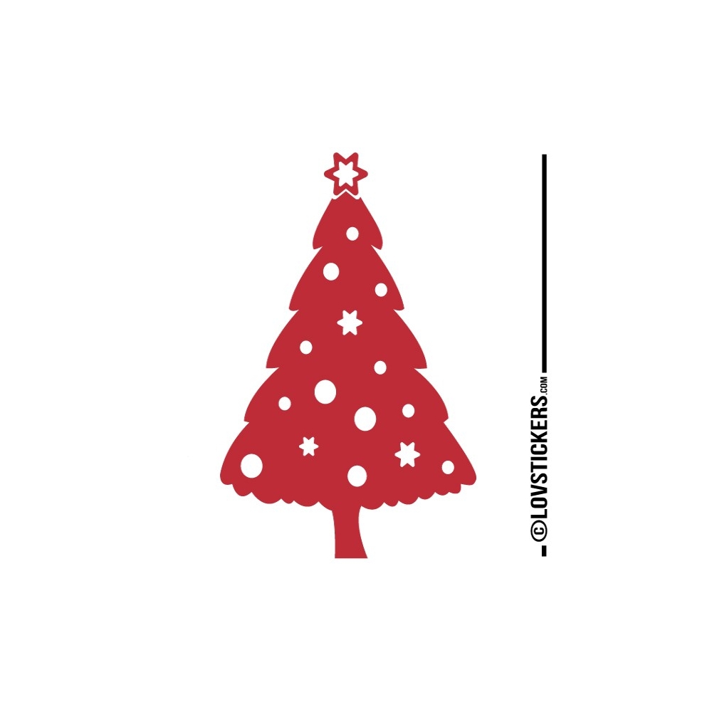 Sticker Sapin de Noel - Décoration intérieur en Vinyle - Nombreux coloris