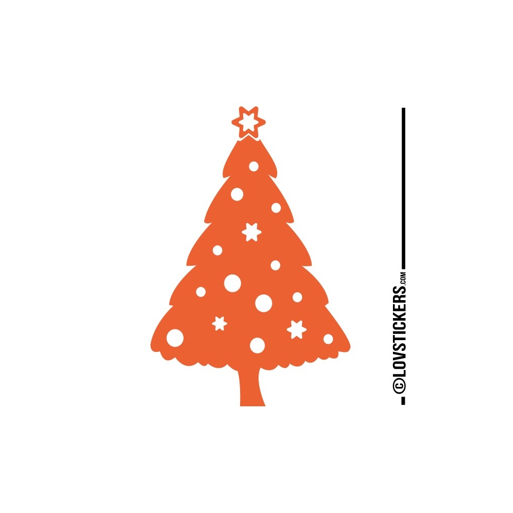 Sticker Sapin de Noel - Décoration intérieur en Vinyle - Nombreux coloris