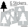 6 Stickers Cloches de Noel - non permanent - Autocollant Décoration Hivers et Noel