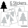 6 Stickers Cloches de Noel - non permanent - Autocollant Décoration Hivers et Noel