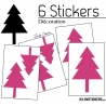 6 Stickers Cloches de Noel - non permanent - Autocollant Décoration Hivers et Noel