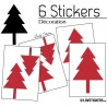 6 Stickers Cloches de Noel - non permanent - Autocollant Décoration Hivers et Noel