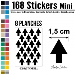 168 Flèches 1,5 cm - Gommette Deco - Repositionnable - Vinyle