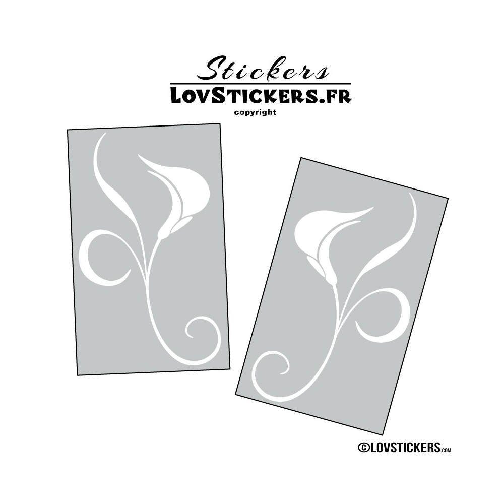 2 Stickers Florale - Deco auto voiture