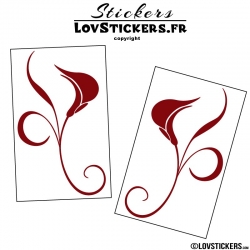 2 Stickers Florale - Deco auto voiture