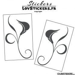 2 Stickers Florale - Deco auto voiture