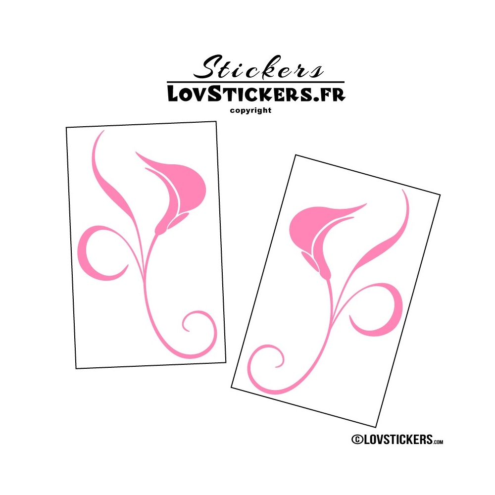 2 Stickers Florale - Deco auto voiture