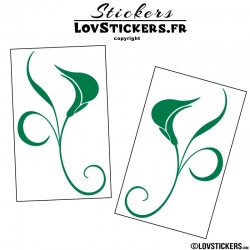 2 Stickers Florale - Deco auto voiture