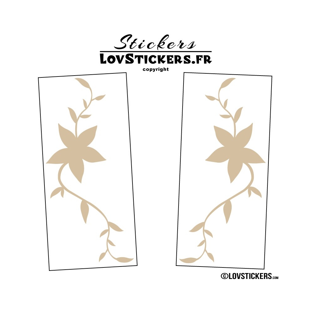 2 Stickers Florale - Deco auto voiture