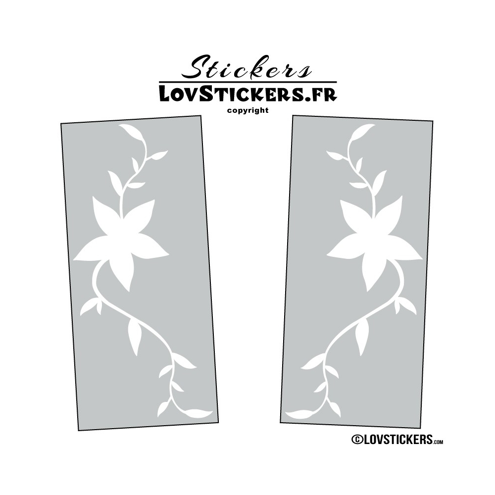 2 Stickers Florale - Deco auto voiture