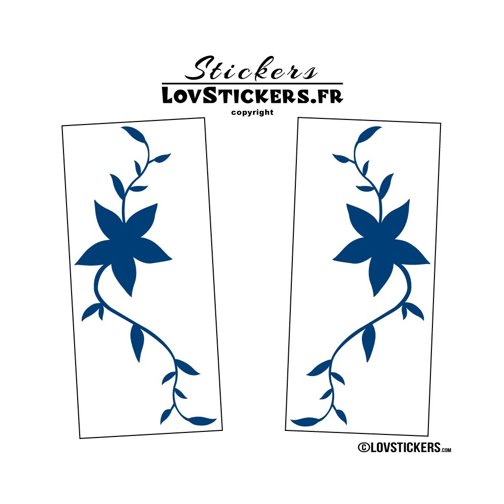 2 Stickers Florale - Deco auto voiture