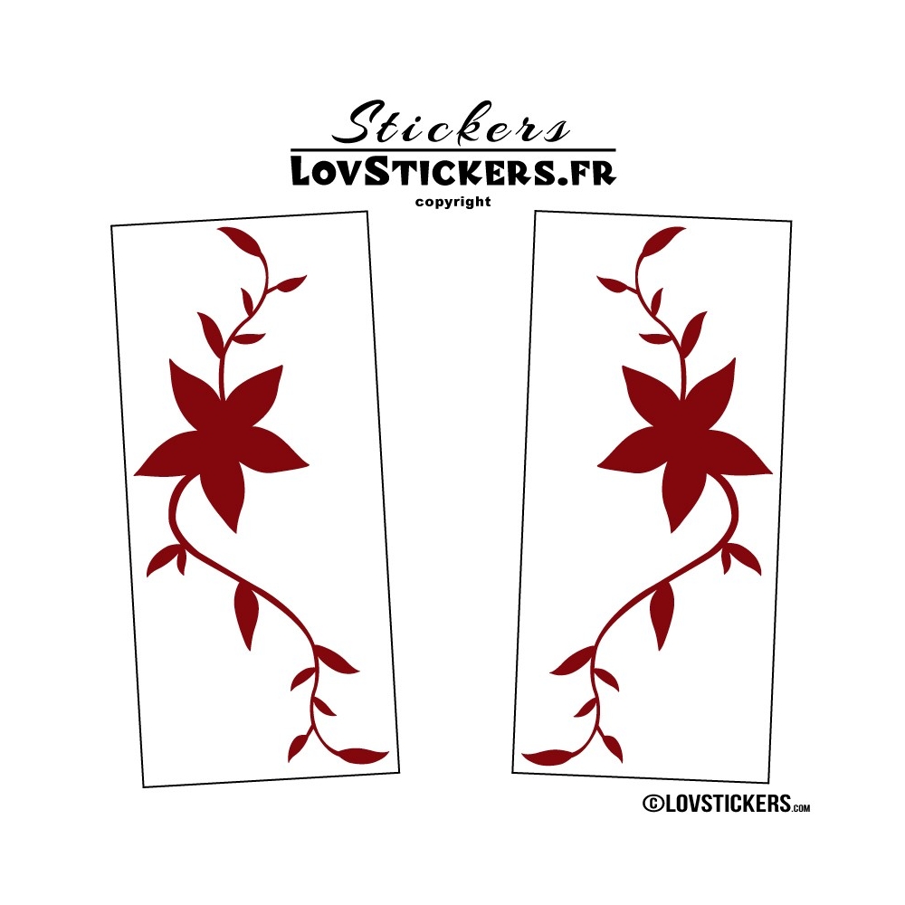 2 Stickers Florale - Deco auto voiture