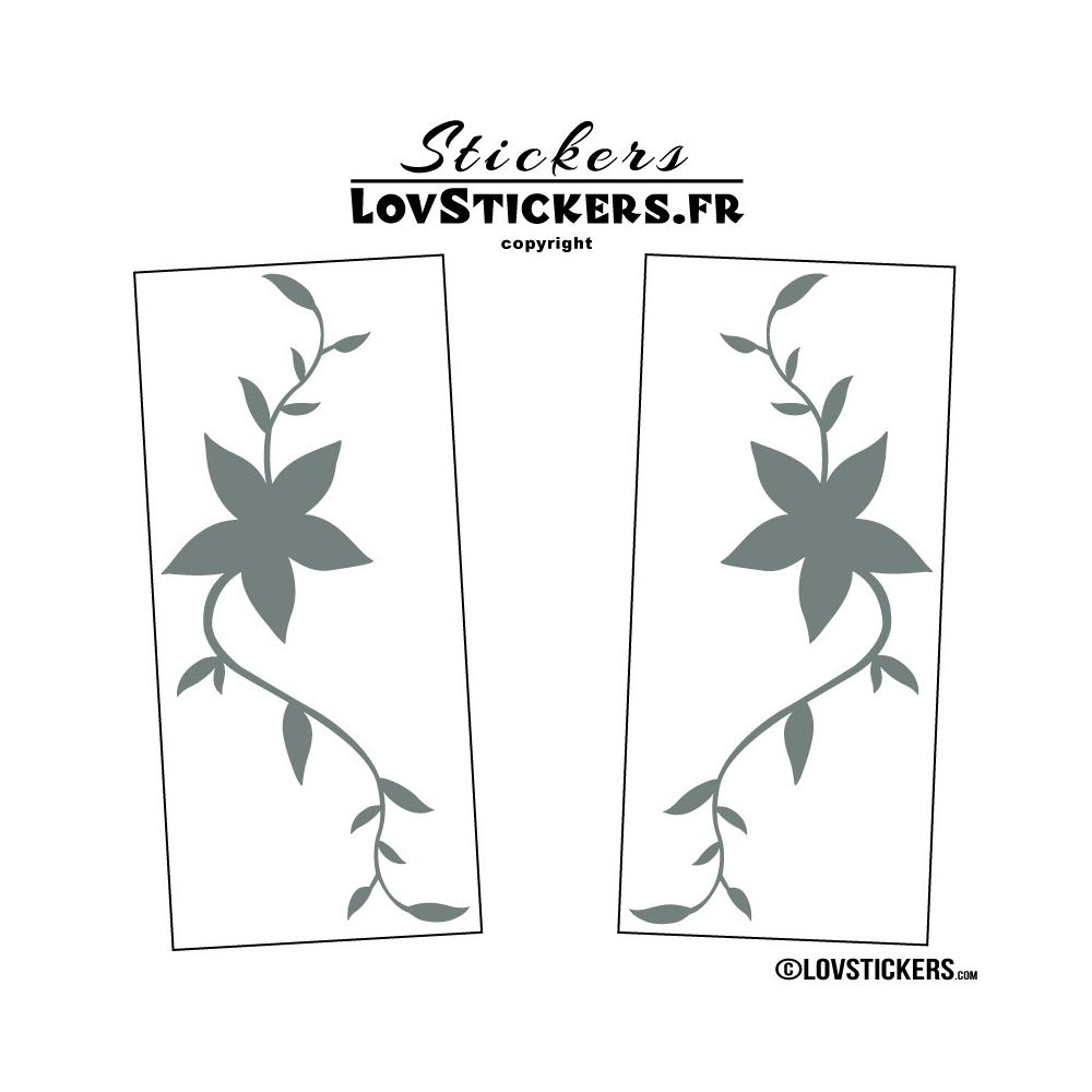 2 Stickers Florale - Deco auto voiture